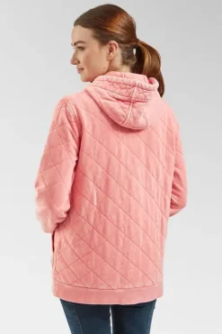 Passenger Womens Clementine Recycled Quilted Popper Up Hoodie