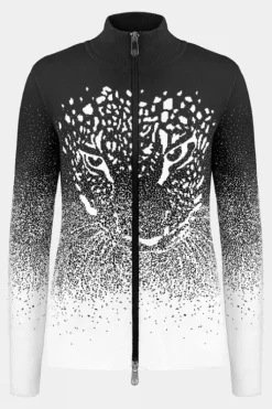 Poivre Blanc Womens Leopard Knit Ski Jacket