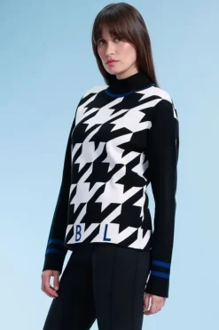 Poivre Blanc Womens Rose Roll Neck Knit Sweater