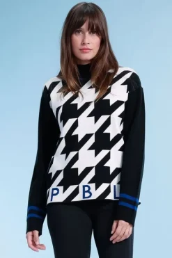 Poivre Blanc Womens Rose Roll Neck Knit Sweater