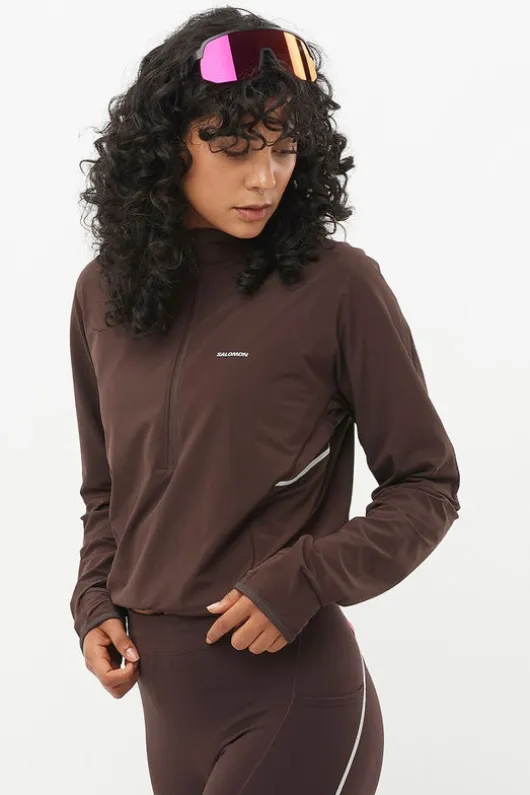 Salomon Womens Sense Aero Hybrid Crop Fleece