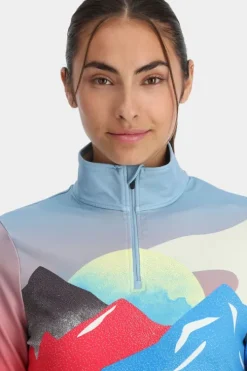 Spyder Womens Vivid Zip Neck Top