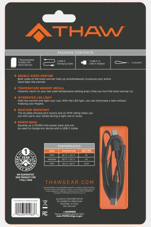 Thaw Rechargeable Hand Warmer + Light 10K - Large